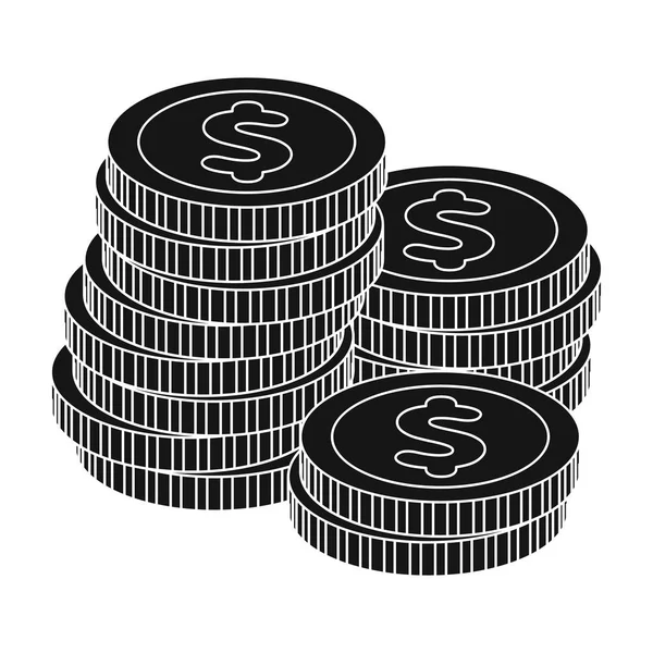 A pile of coins for reckoning in a casino. Gambling.Kasino single icon in black style vector symbol stock illustration. — Stock Vector