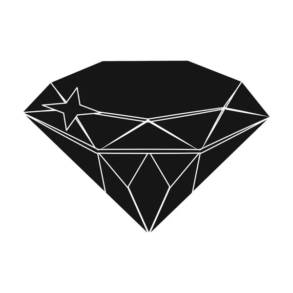 Gem diamond. A valuable prize in the casino.Kasino single icon in black style vector symbol stock illustration. — Stock Vector
