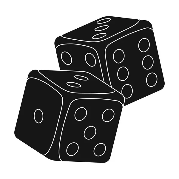 Dados para jogos no cassino. Pedras para jogar na mesa para boa sorte.Kasino ícone único em estilo preto símbolo vetorial ilustração estoque . — Vetor de Stock