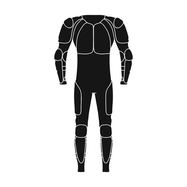 Equipamento para ciclistas. Proteção de corpo inteiro contra quedas. Ícone único da roupa do ciclista na ilustração preta do estoque do símbolo do vetor do estilo . — Vetor de Stock