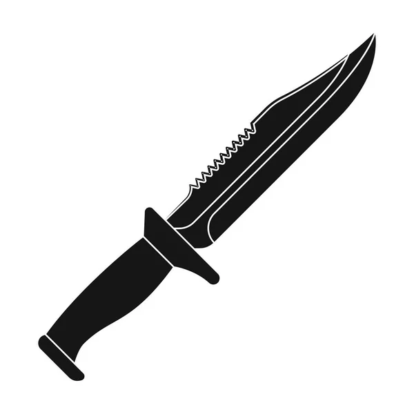 Cuchillo militar. Cuchillo por asesinato. Armas de criminales.Prisión icono único en el estilo negro vector símbolo stock illustration . — Vector de stock