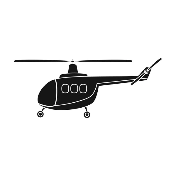 Lufttransporthubschrauber. Transport mit Klingen. Transport einzelnes Symbol im schwarzen Stil Vektor Symbol Stock Illustration. — Stockvektor