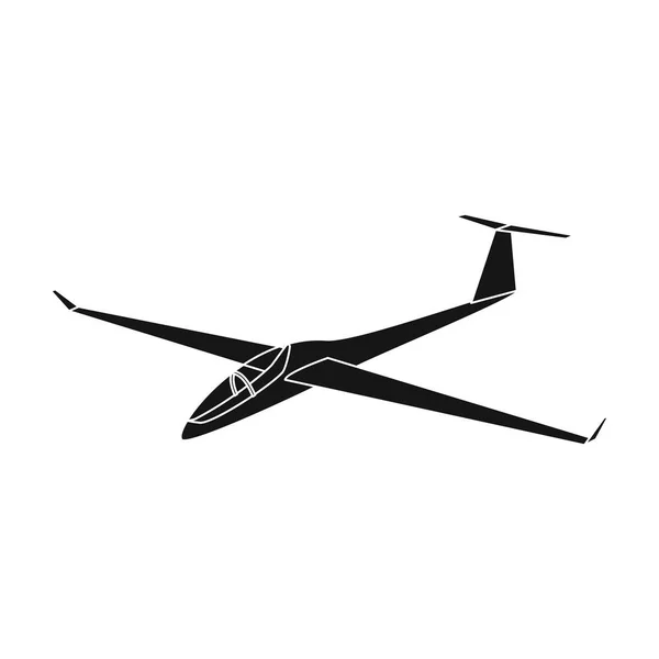 De oranje vechter. Hoge snelheid vliegtuig voor één persoon. Vervoer één pictogram in zwarte stijl vector symbool stock illustratie. — Stockvector