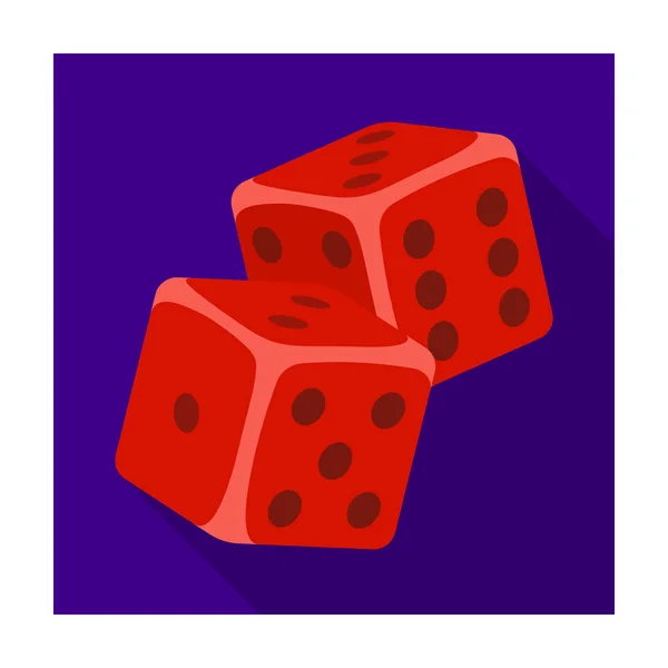 Dados para juegos en el casino. Piedras para tirar sobre la mesa para la buena suerte.Kasino icono único en el estilo plano vector símbolo stock ilustración . — Vector de stock