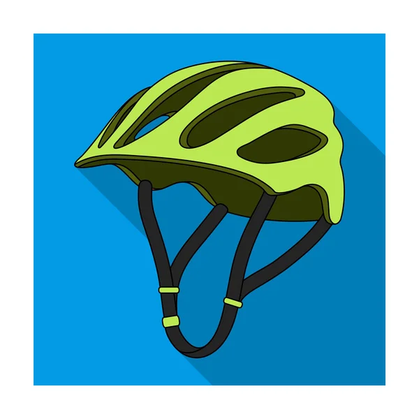 自転車を保護するヘルメット。頭の運動選手を保護します。サイクリストの服の単一フラット スタイル ベクトル シンボル ストック イラストのアイコン. — ストックベクタ