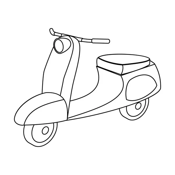 Scooter azul de dos ruedas. Transporte para moverse por la ciudad.Transporte icono único en el contorno de estilo vector símbolo stock ilustración . — Archivo Imágenes Vectoriales