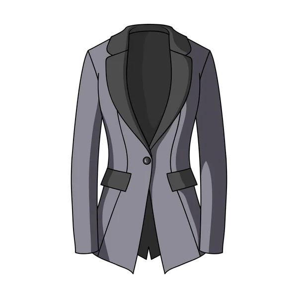 Chaqueta para mujer gris con bolsillos. Trabajo austero style.Women único icono de la ropa en el estilo de dibujos animados símbolo vectorial stock illustration . — Archivo Imágenes Vectoriales