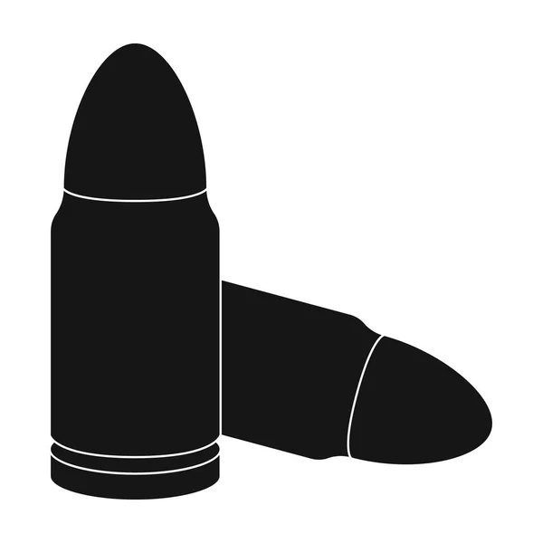 Balas de combate y cartuchos de criminales. Traje para robbery.Prison icono único en el estilo negro vector símbolo stock illustration . — Vector de stock