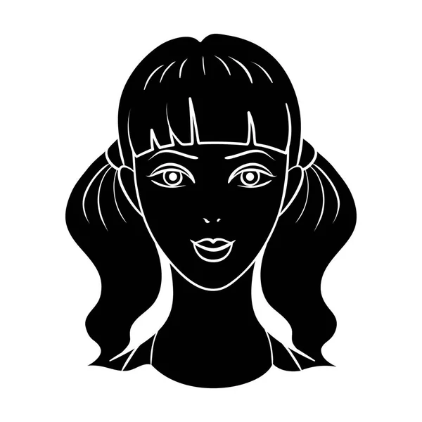 Avatar Mädchen mit rosa Haar.Avatar und Gesicht einzigen Symbol im schwarzen Stil Vektor Symbol Stock Illustration. — Stockvektor