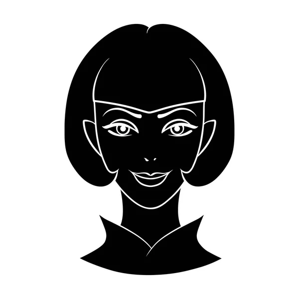 Avatar Mädchen mit kurzen Haare.avatar und Gesicht einzigen Symbol im schwarzen Stil Vektor Symbol Stock Illustration. — Stockvektor