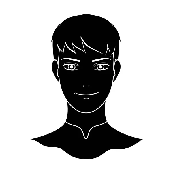 Avatar hombres con el pelo blanco.Avatar y la cara de un solo icono en el estilo negro símbolo vectorial stock illustration . — Vector de stock