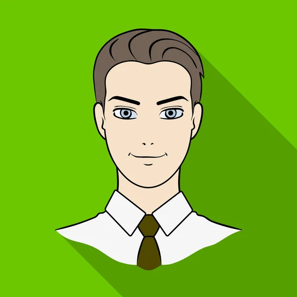 Avatar muž v košili. Avatar a tvář jednu ikonu v ploché styl vektor symbol skladem ilustrace. — Stockový vektor