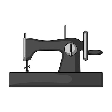 Hızlı dikiş makinesi. Tek renkli stil vektör simge stok çizimde tek simge dikiş veya terzilik araçları kit.