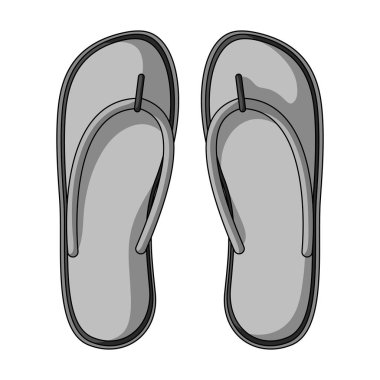 Beach flip flop. Yaz geri kalan tek simge tek renkli stil vektör simge stok çizimde.