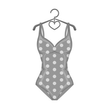 Sarı çiçekli parlak Yeşil mayo. Plajda kızlar için giyim. Swimcuits tek tek renkli stil vektör simge stok çizim simgesini.