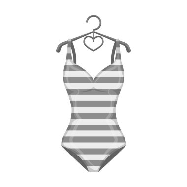 Gökkuşağının renkleri parlak çizgili mayoyla. Plaj form kadın. Swimcuits tek tek renkli stil vektör simge stok çizim simgesini.