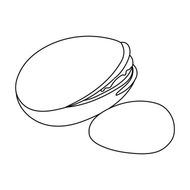 Yeşil fıstık kabuğu. Anahat stili vektör simge stok çizim simgesini fındık çeşitleri tek.