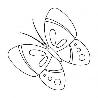 Bahar kelebek. Anahat stili vektör simge stok çizim Paskalya tek simge.