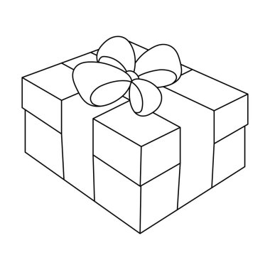 Paskalya için hediye. Anahat stili vektör simge stok çizim Paskalya tek simge.