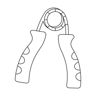 Bir bahar mekanizma yandan için simülatörü. Spor ve egzersiz tek simge anahat stili vektör simge stok çizimde.