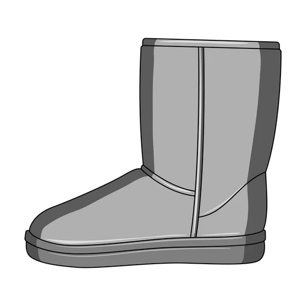 Botas de inverno quentes de ugg azul. Sapatos de inverno confortáveis para uso diário. Sapatos diferentes ícone único em estilo monocromático símbolo vetorial ilustração estoque . — Vetor de Stock
