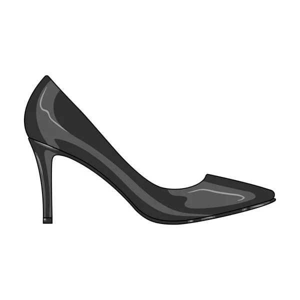 Noir femmes chaussures à talons hauts sortie dans une robe.Différentes chaussures icône unique en monochrome style vectoriel symbole illustration stock . — Image vectorielle