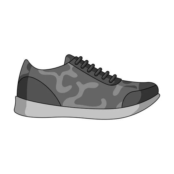 Zapatillas de deporte de camuflaje de trapo para el uso diario.Diferentes zapatos de un solo icono en el estilo monocromo símbolo vectorial stock illustration . — Vector de stock