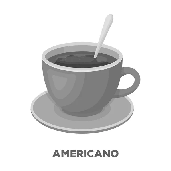 Copo de café americano.Different tipos de café único ícone no estilo monocromático vetor símbolo estoque ilustração web . —  Vetores de Stock