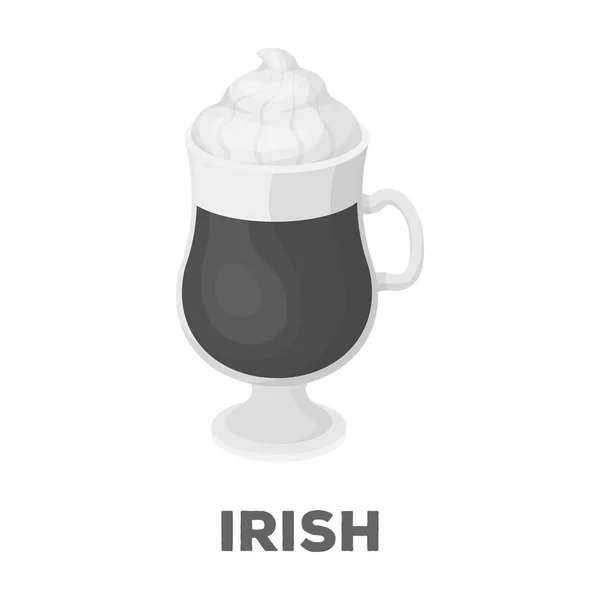Taça de café irlandesa.Diferentes tipos de café único ícone no estilo monocromático símbolo vetorial estoque ilustração web . —  Vetores de Stock