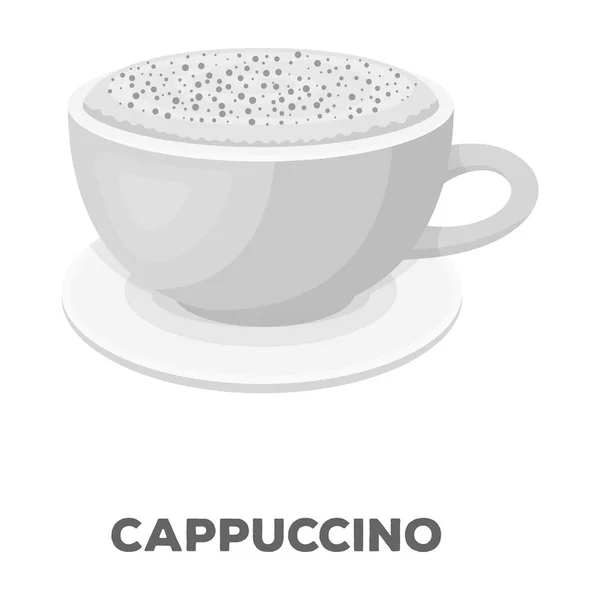 Copa de cappuccino.Different tipos de café único icono en el estilo monocromo vector símbolo stock ilustración web . — Vector de stock