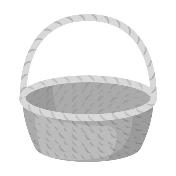 Wicker basket made of twigs. Easter single icon in monochrome style vector symbol stock illustration. — Stock Vector