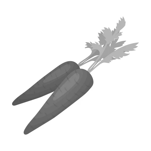 Zanahorias con follaje. Icono de Pascua solo en el estilo monocromo vector símbolo stock ilustración . — Vector de stock