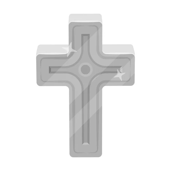 Golden cross. Easter single icon in monochrome style vector symbol stock illustration. — Stock Vector