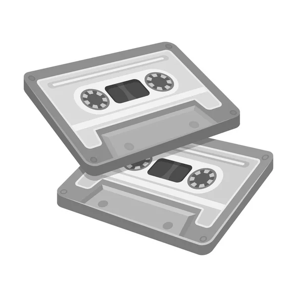 Cassettes for tape recorder.Hippy single icon in monochrome style vector symbol stock illustration web. — Stock Vector