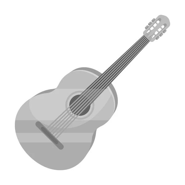 黄色のギター。ヒッピー単一モノクロ スタイル ベクトル シンボル ストック イラスト web のアイコン. — ストックベクタ