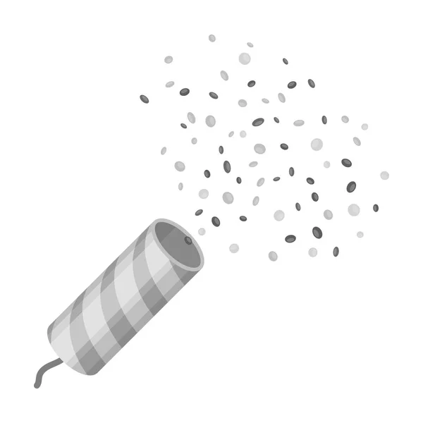 Holiday firecracker salute.Party and parties single icon in monochrome style vector symbol stock illustration. — Stock Vector