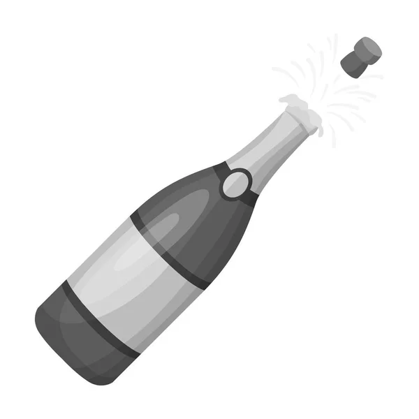 Eine Flasche Champagner mit einem Kork.Party und Partys einziges Symbol im monochromen Stil Vektor Symbol Stock Illustration. — Stockvektor