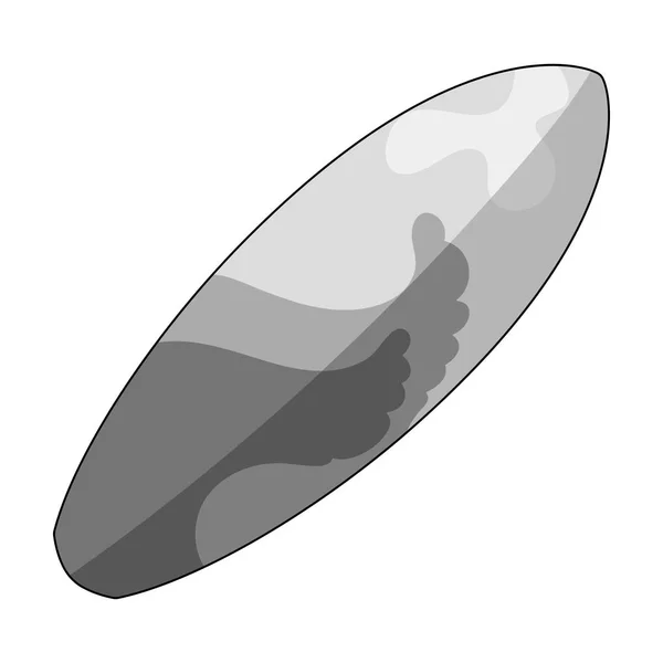 Tabla de surf. Para navegar por las ondas.Descanso de verano icono único en el estilo monocromo vector símbolo stock ilustración . — Archivo Imágenes Vectoriales