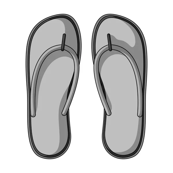 Chanclas de playa.Descanso de verano icono único en el estilo monocromo vector símbolo stock illustration . — Vector de stock