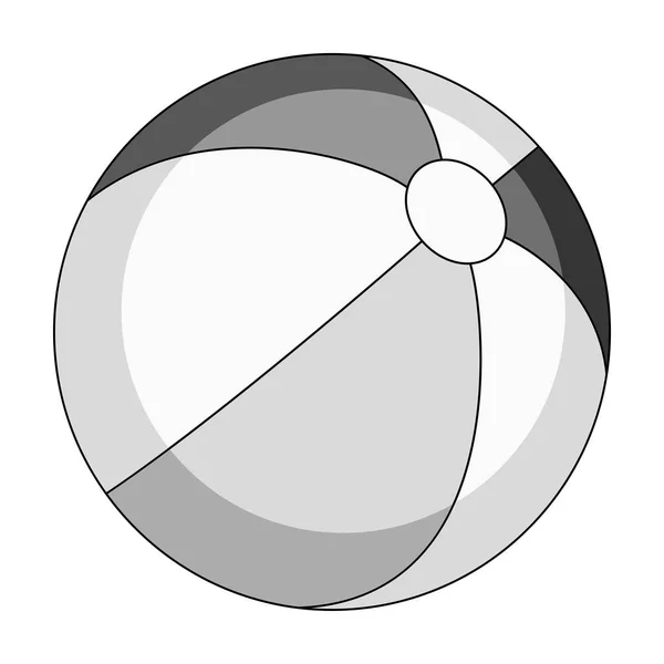 Inable veelkleurige bal. Zomer rest enkel pictogram in zwart-wit stijl vector symbool stock illustratie. — Stockvector