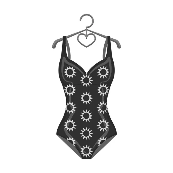 Blauer Badeanzug mit Sonnenblumen. Badeanzug zum Schwimmen im Pool.swimcuits einziges Symbol im monochromen Stil Vektor Symbol Stock Illustration. — Stockvektor