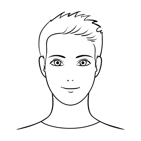 Avatar de un hombre con el pelo anaranjado.Avatar y la cara icono único en el esquema de estilo vector símbolo stock ilustración . — Vector de stock