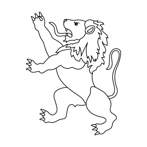 Goldener Löwe Symbol Belgiens. Der dunkle belgische Wolf. Belgien einzelnes Symbol in Umriss Stil Vektor Symbol Stock Illustration. — Stockvektor