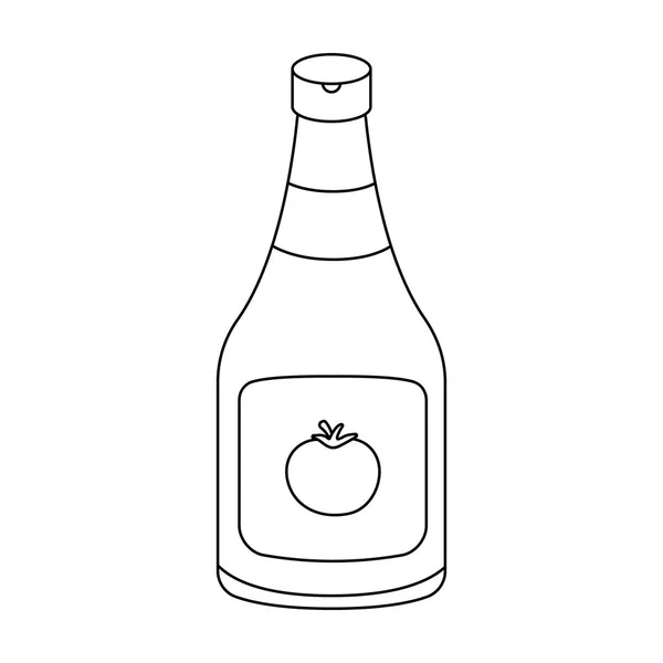 Flasche Ketchup.Burger und Zutaten einzigen Symbol in Umriss Stil Vektor Symbol Stock Illustration. — Stockvektor