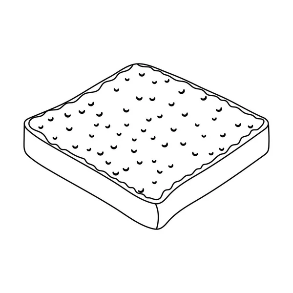 Le pain est un morceau d'un sandwich.Burgers et ingrédients icône unique dans le style contour vectoriel symbole illustration de stock . — Image vectorielle