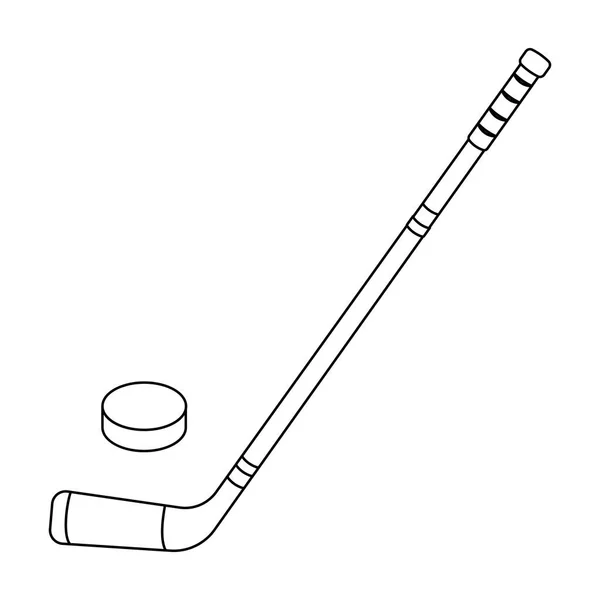 Palo de hockey y lavadora. Canada single icon in outline style vector symbol stock illustration web . — Archivo Imágenes Vectoriales