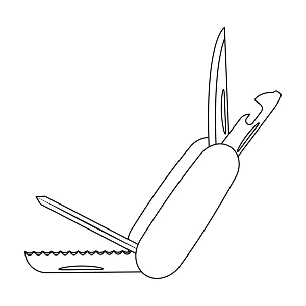 Multiverktyg med kniv och nycklar. Föremål för varje ficka av kriminalaren, för öppningen av lås. Detektiv enda ikon i disposition stil vektor symbol stock illustration. — Stock vektor