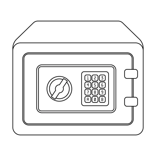 Coffre-fort en acier réaliste.Sécurité sous serrure mixte. La boîte en métal est difficile à ouvrir.Icône unique détective dans l'illustration de stock de symbole vectoriel de style de contour . — Image vectorielle