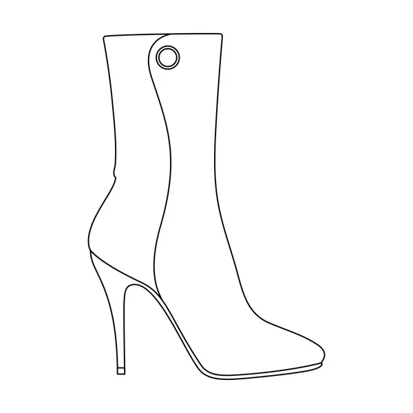 Демісезонні високі жіночі черевики високі каблуки. Різні взуття одинарна іконка в контурному стилі Векторні символи стокової ілюстрації . — стоковий вектор