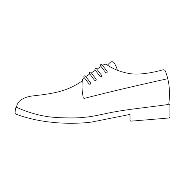 Mens de couro sapatos brilhantes com atacadores. Sapatos para usar com um suit.Different sapatos único ícone em esboço estilo vetor símbolo estoque ilustração . —  Vetores de Stock